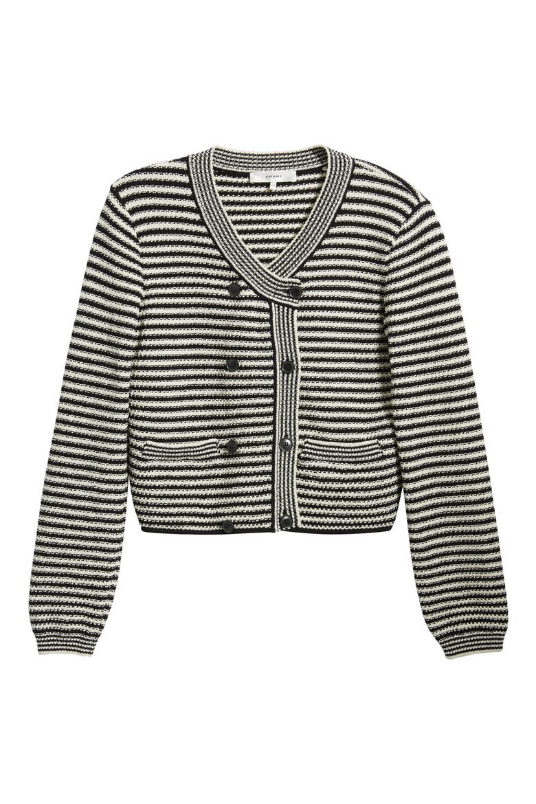 The Court Double Breasted Cardigan, Alternate, color, BLACK MULTI