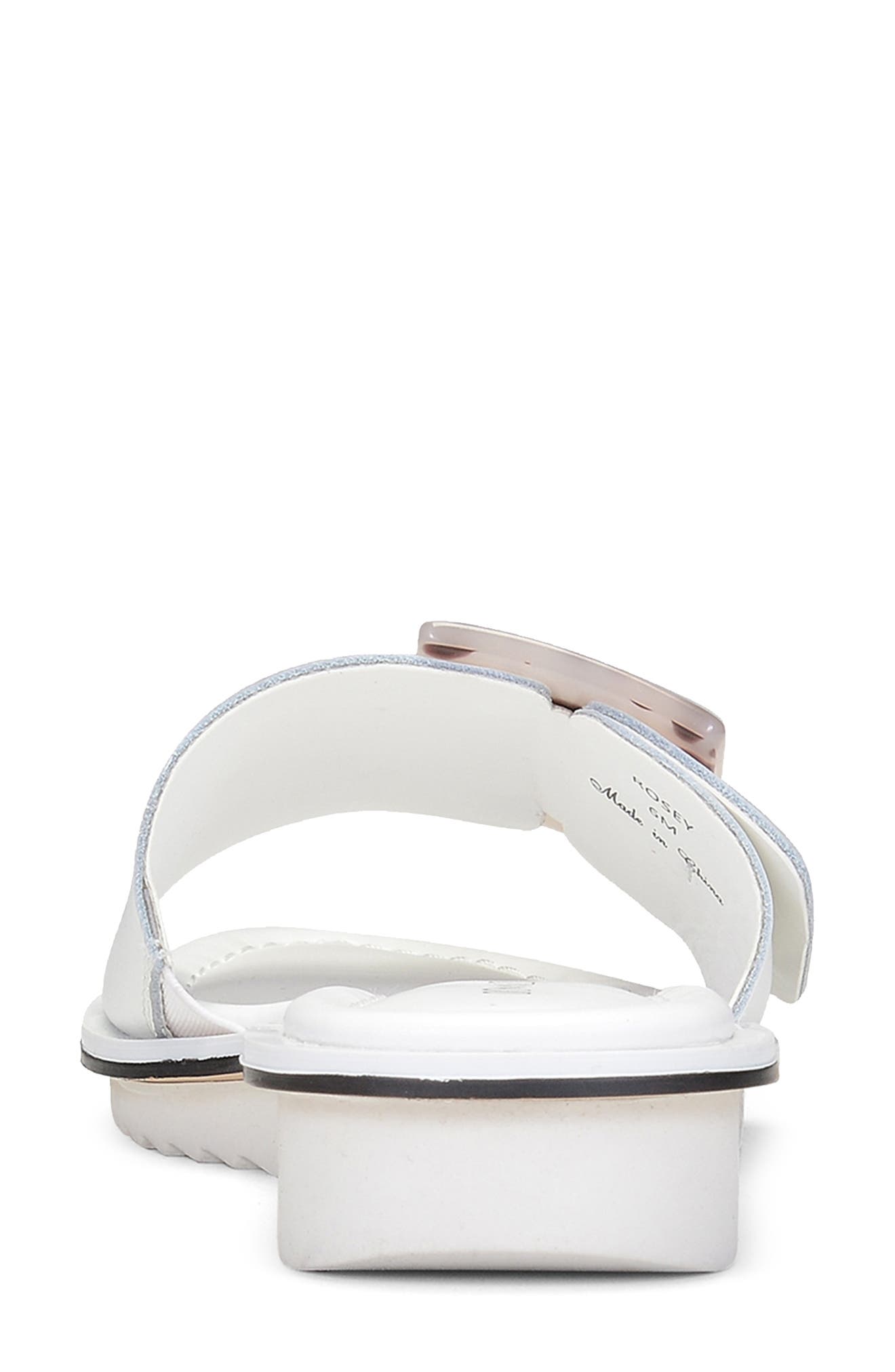 Rosey Slide Sandal, Alternate, color, WHITE LEATHER