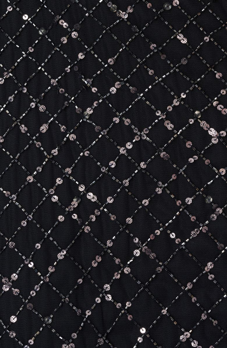 Adrianna Papell Beaded Cowl Neck Evening Gown, Alternate, color, Midnight