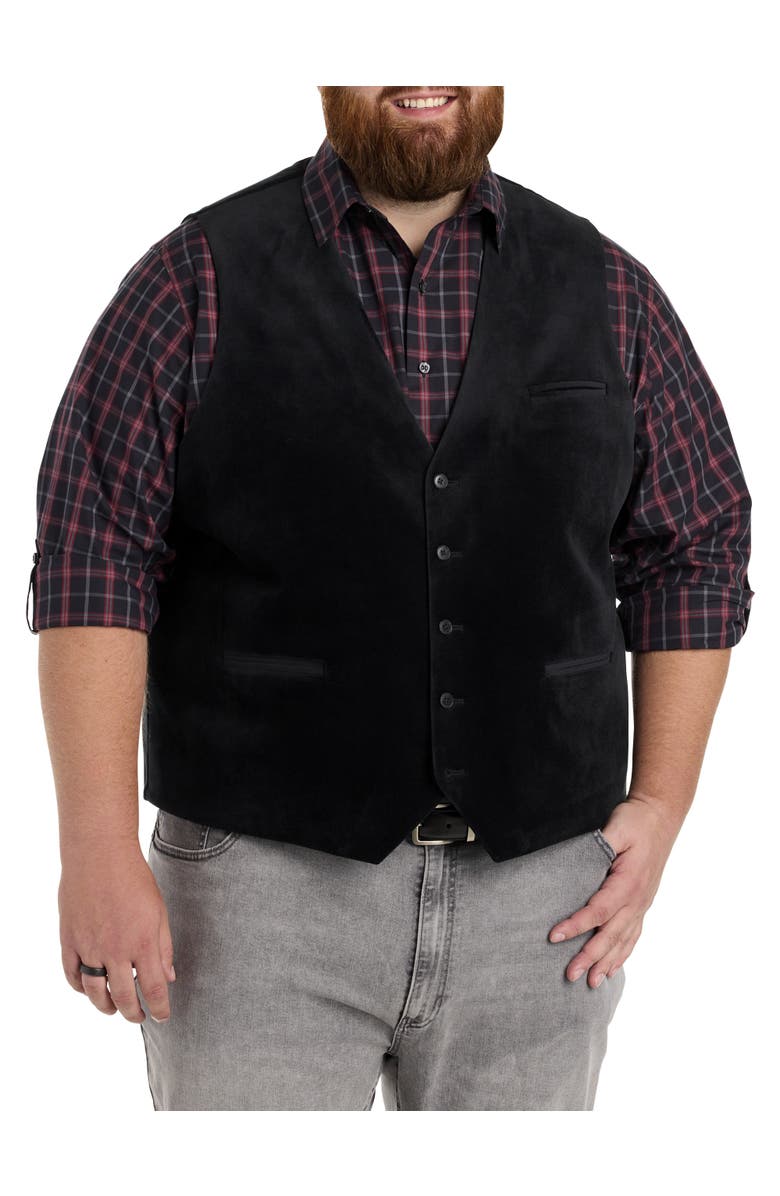 Oak Hill by DXL Velvet Vest, Main, color, Black