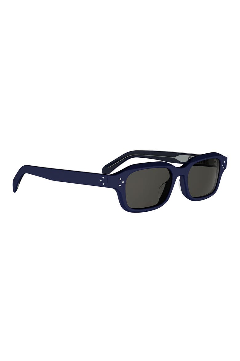 3 Dots 52mm Rectangle Sunglasses, Alternate, color, SHINY BLUE / SMOKE