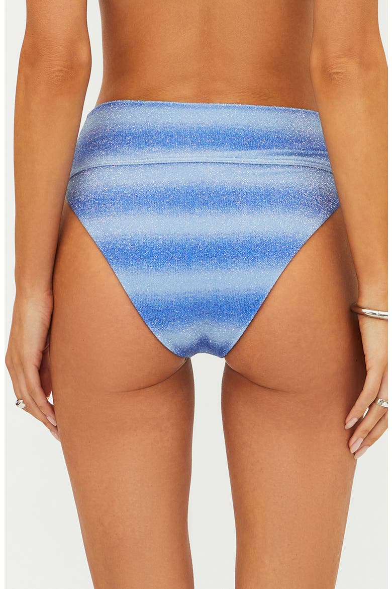 Highway Metallic High Waist Bikini Bottoms, Alternate, color, SAPPHIRE SEA