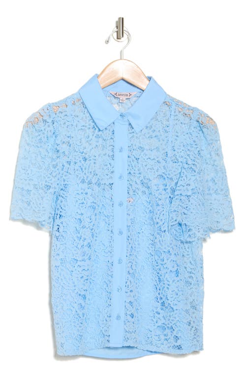 Nanette Lepore Lace Short Sleeve Button-up Shirt