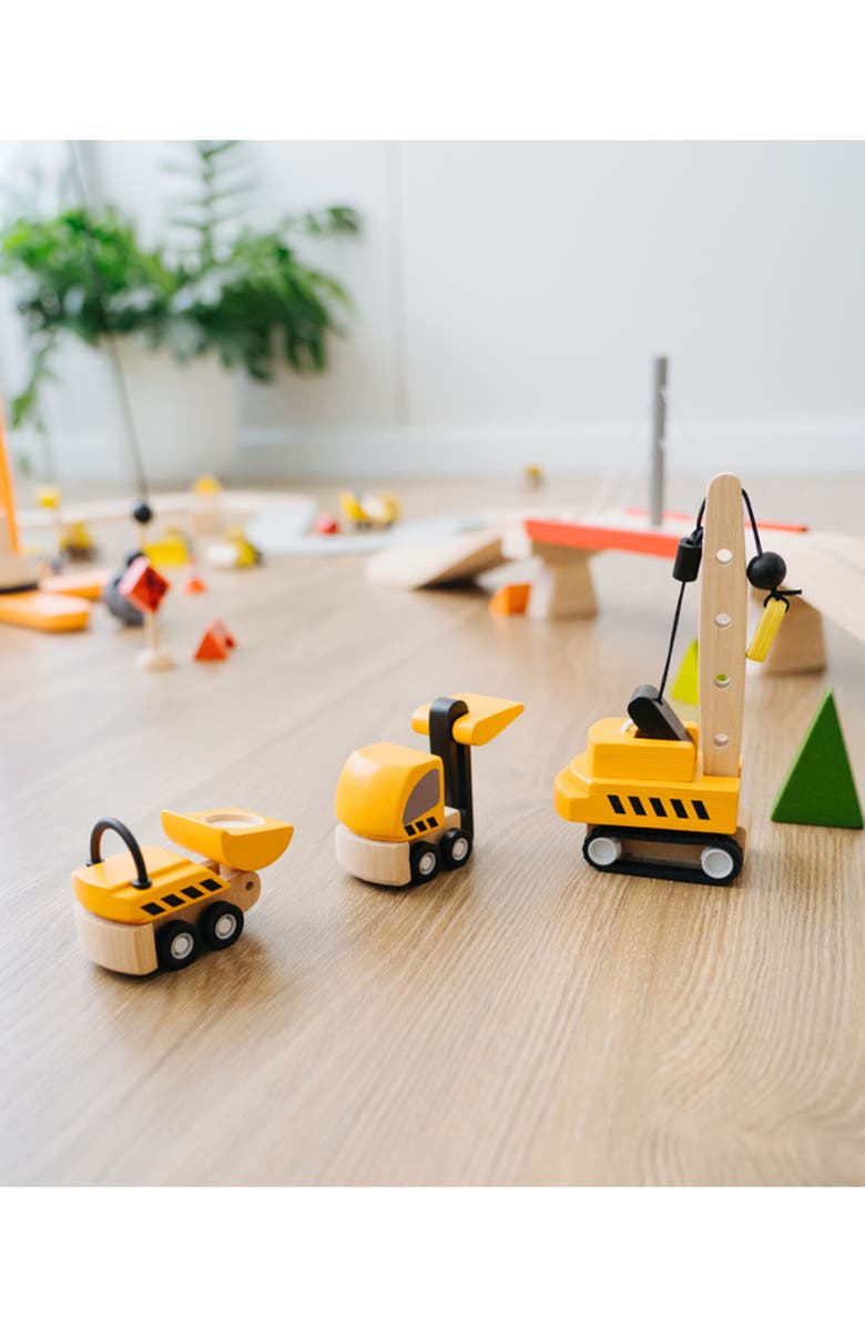 PlanToys<sup>®</sup> Construction Vehicles Playset, Alternate, color, Yellow