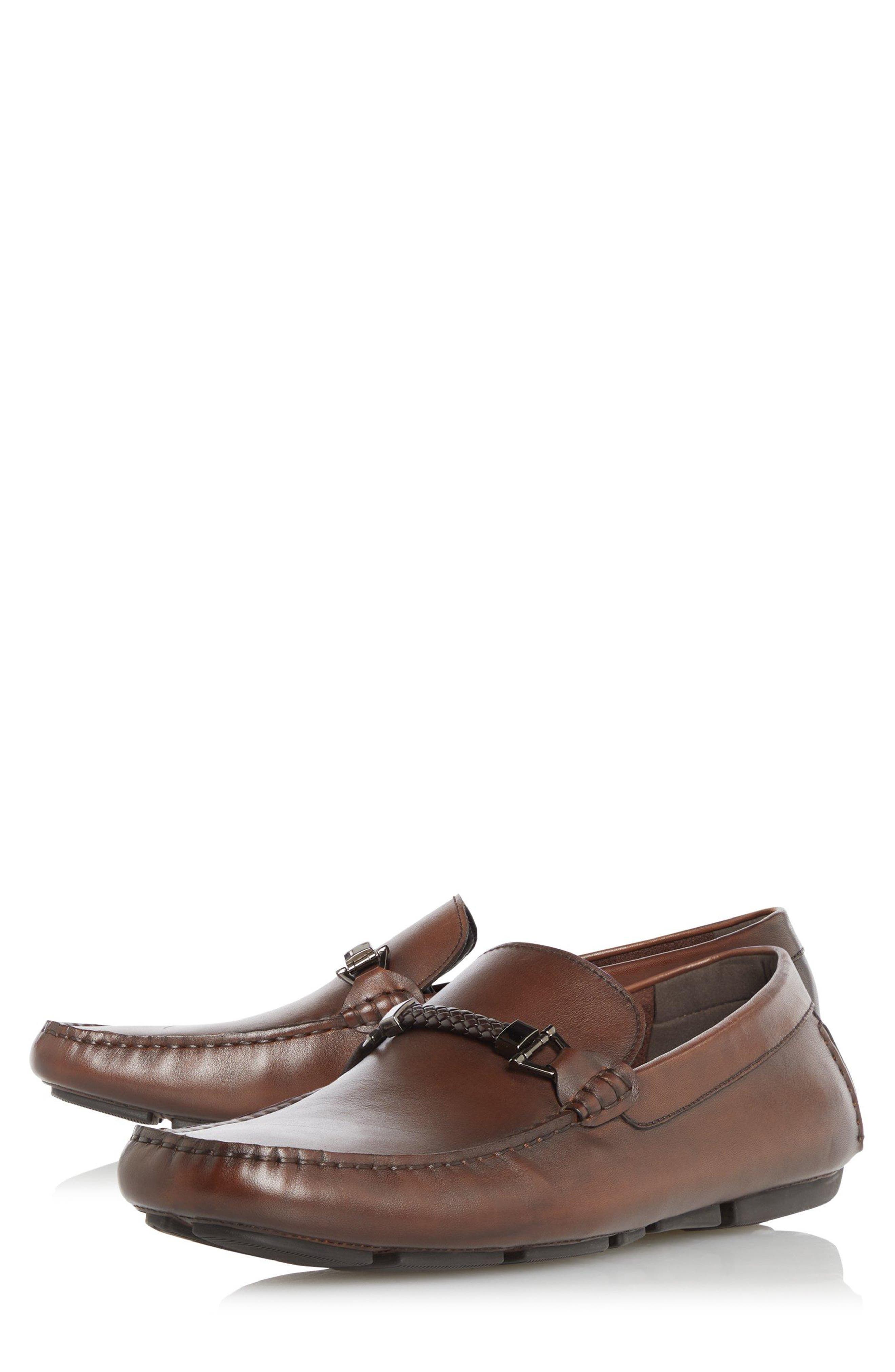 Dune London Beacons Braided Bit Driving Loafer, Alternate, color, Dark Brown