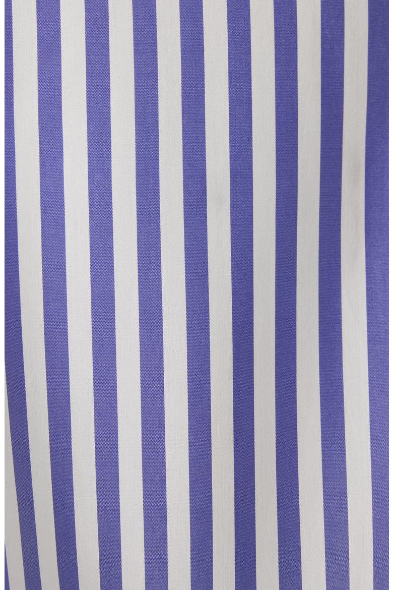 Tie Neck Silk Striped Shirt, Alternate, color, ELECTRIC BLUE/ WHITE