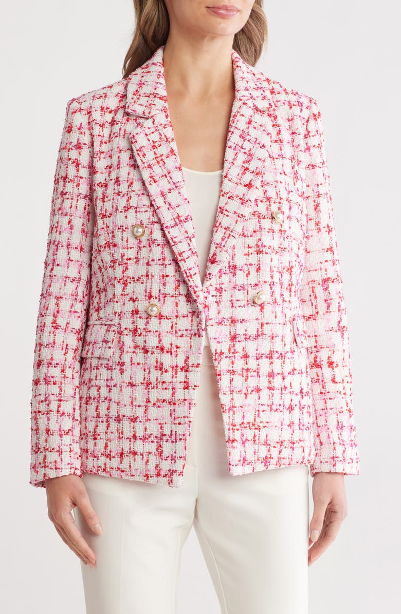 Two-Button Bouclé Tweed Blazer