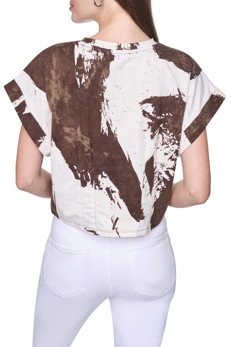 Dolman Sleeve Pleated Crop Top, Alternate, color, COCONUT BRUSHSTROKE