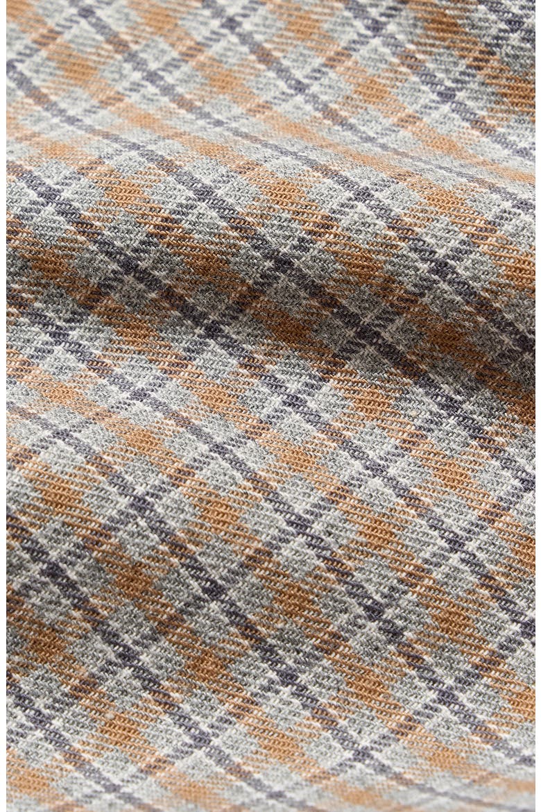 Plaid Melange Cotton Sport Shirt, Alternate, color, STORMY SEA MULTI
