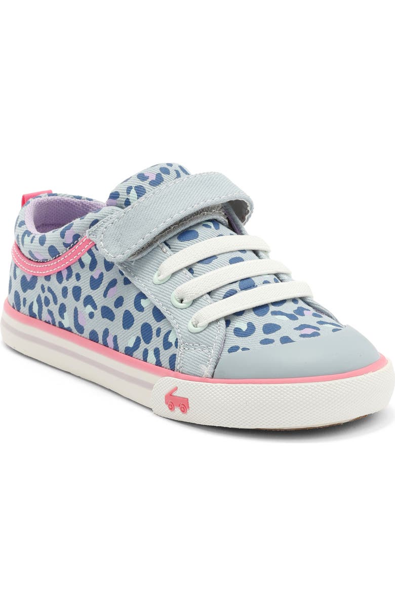 See Kai Run Kids' Kristin Sneaker, Main, color, Sky Blue/Leopard