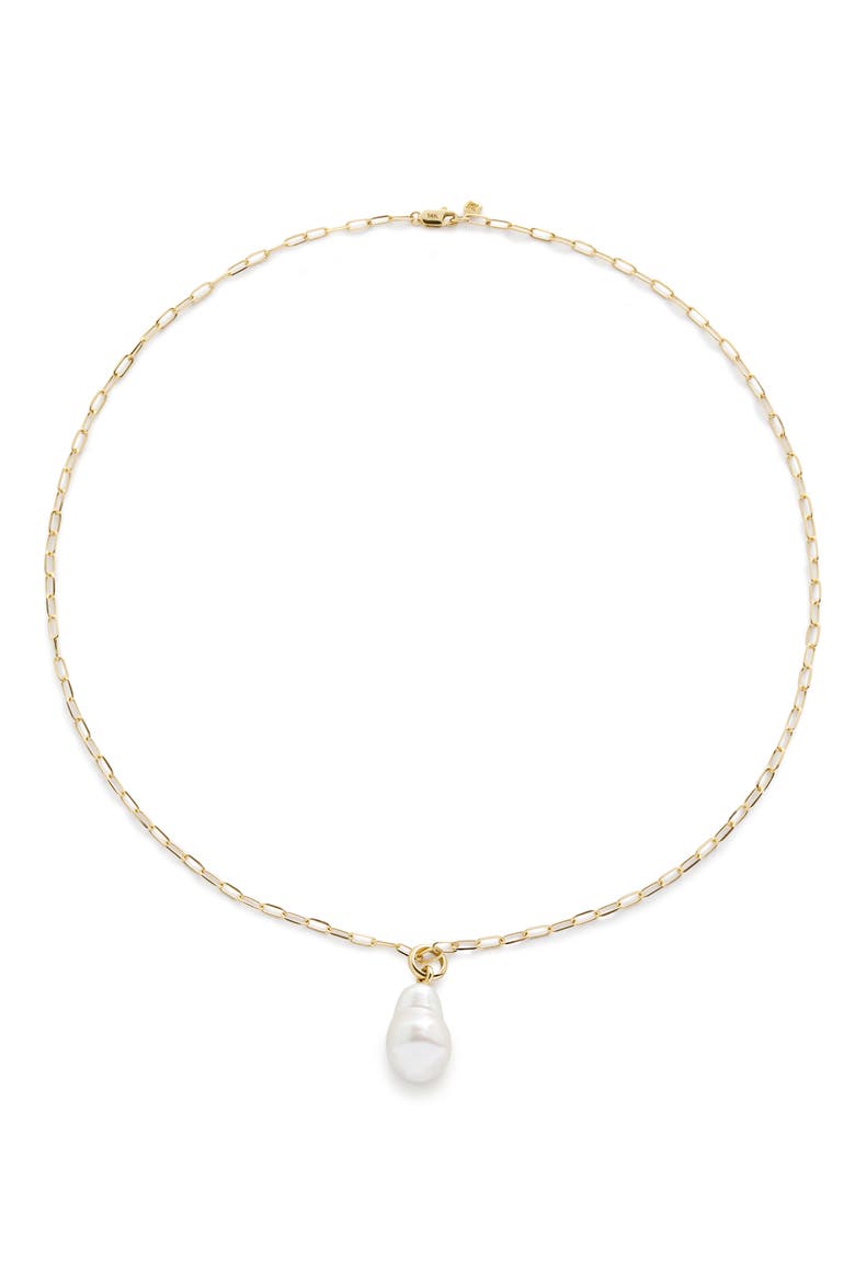 Nura Baroque Pearl Necklace, Main, color, 14KT SOLID GOLD / PEARL