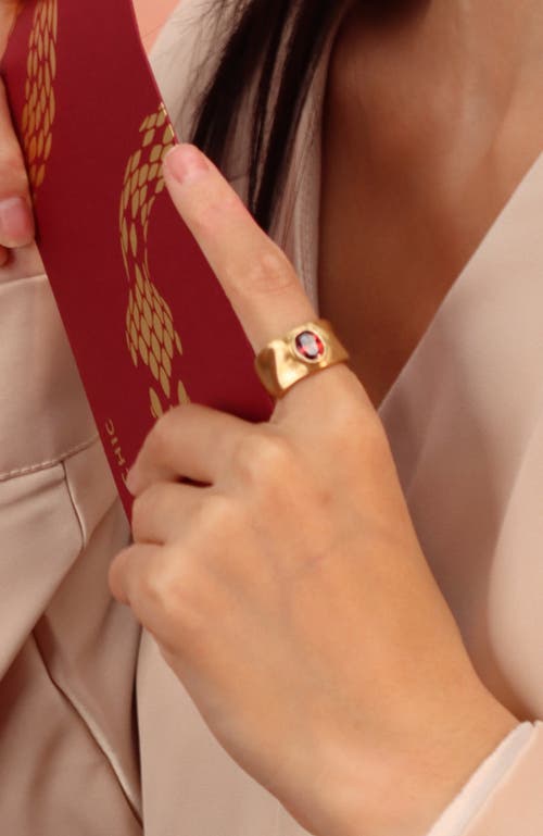 Rc Retro Chic Red Fig Band Ring In Gold