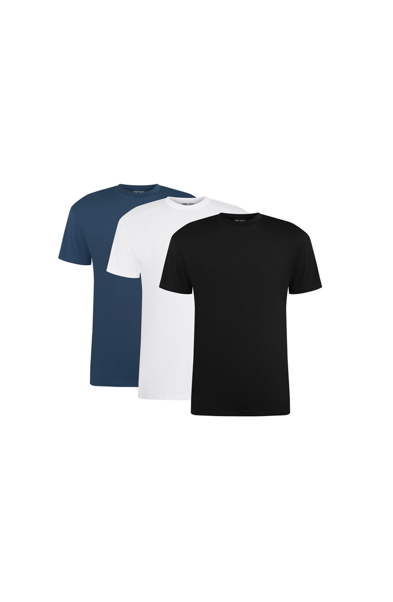 EPIC FITS Active Tech 3-Pack Crew Neck T-Shirts, Alternate, color, Black, White, Slate Blue