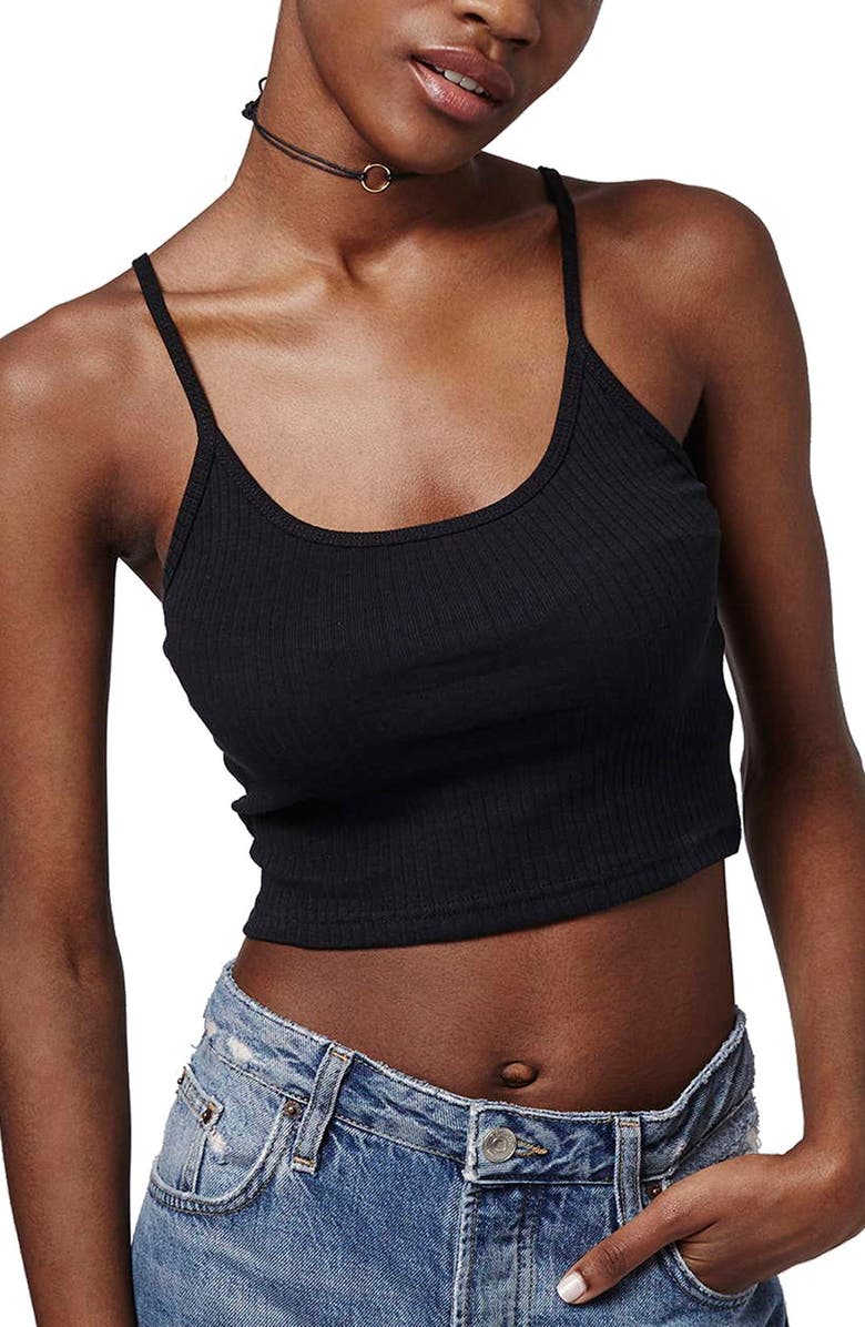 Topshop 'Bella' Crop Camisole, Main, color, 