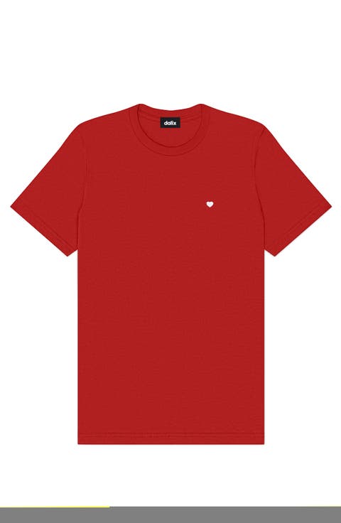 Mens Lil Heart Midweight Cotton Tee