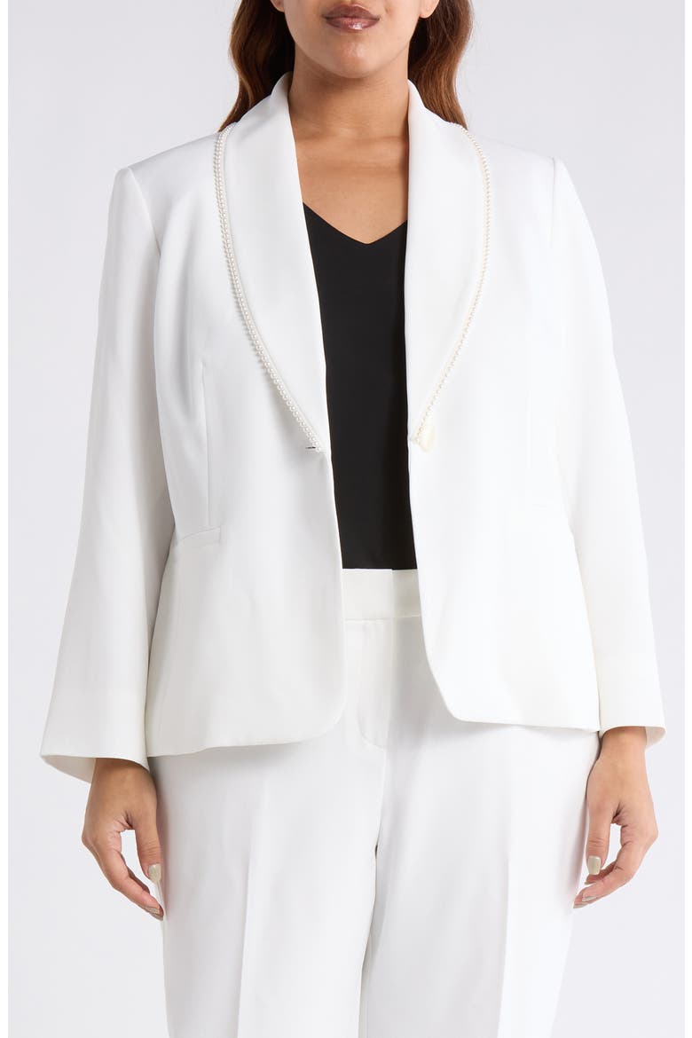 Pearly Trim Jacket, Main, color, LILY WHITE