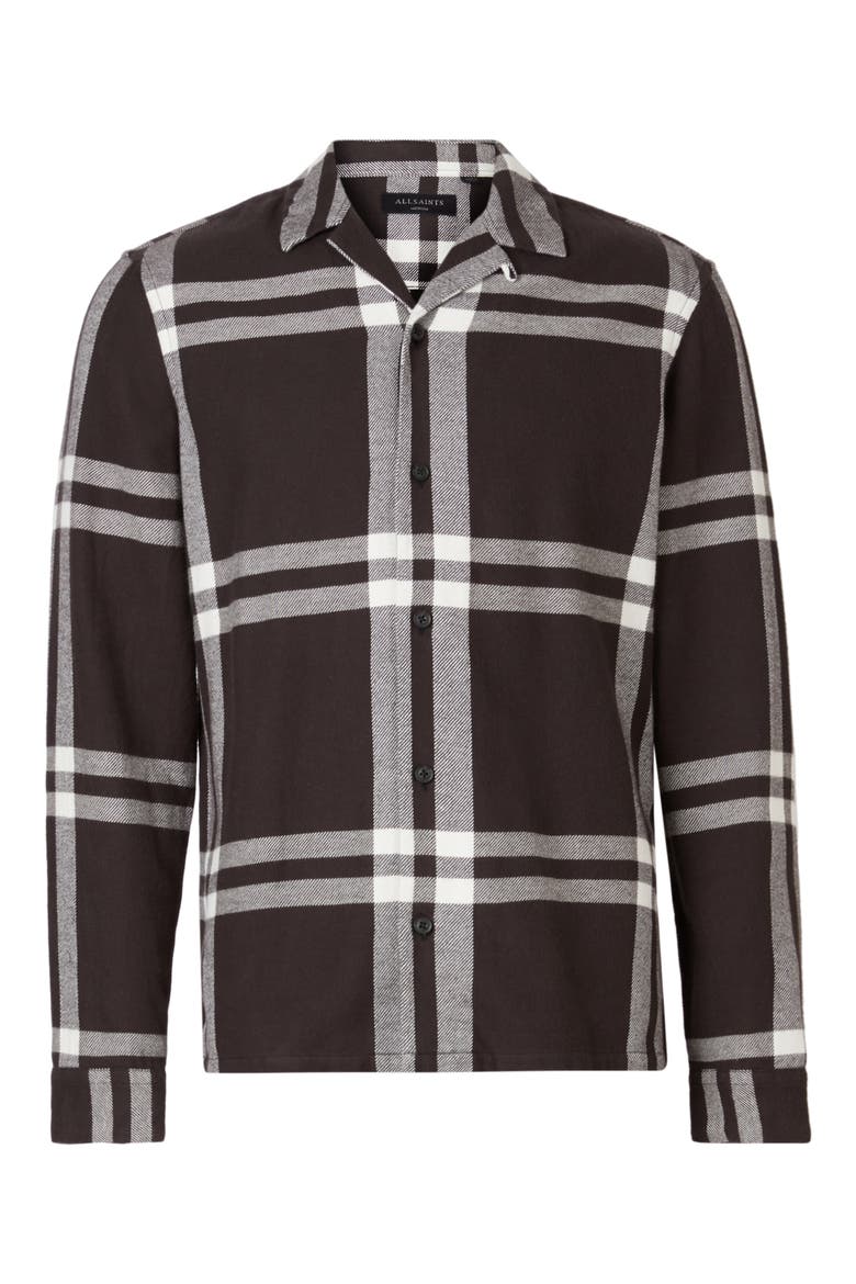 Anchorage Slim Fit Check Flannel Button-Up Shirt, Alternate, color, BLACK/ WHITE