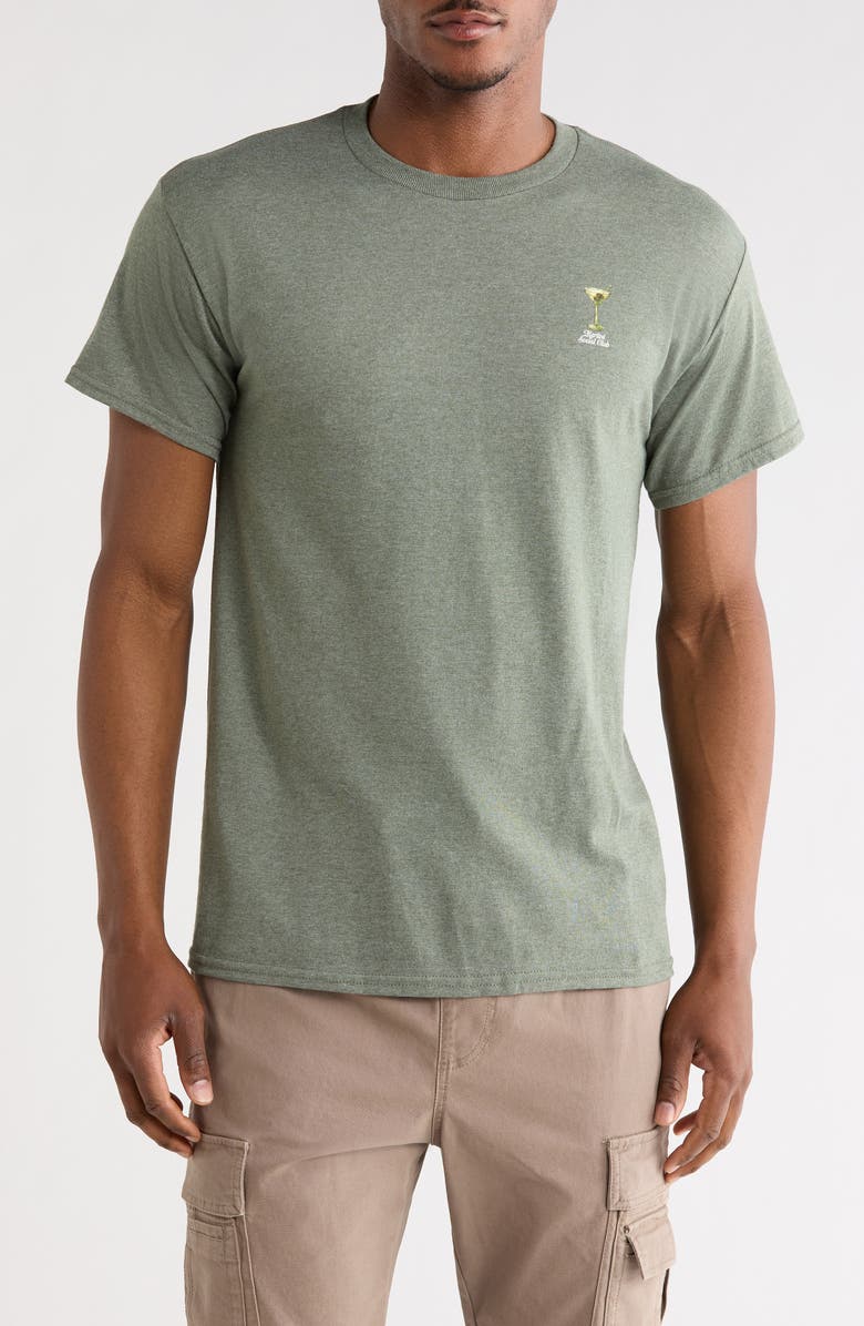 RETROFIT Dirty Martini Club Graphic T-Shirt, Main, color, Heather Military Green