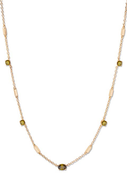 Brenna Birthstone Station Necklace