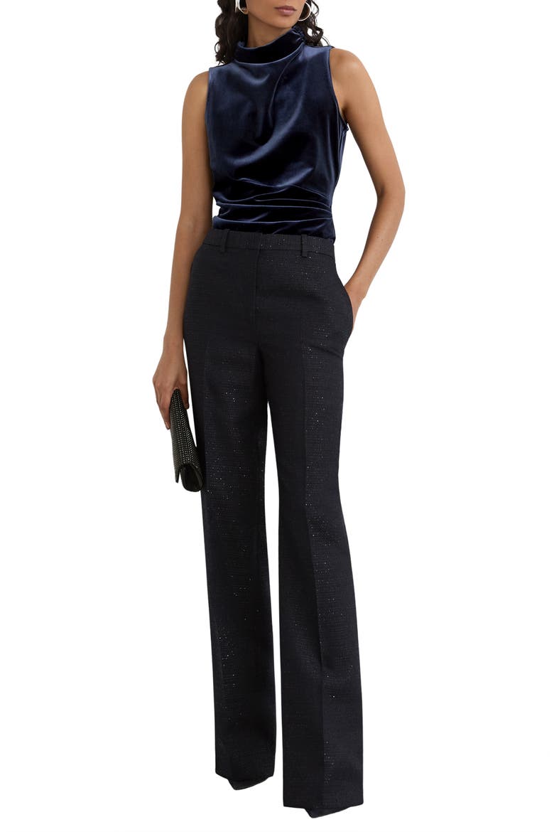 Remi Mock Neck Sleeveless Velvet Top, Alternate, color, GOLD