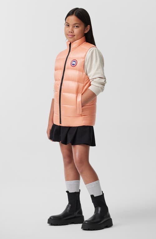 Canada Goose Kids' Crofton Water Repellent Packable Quilted 750 Fill Power Down Vest In Orange