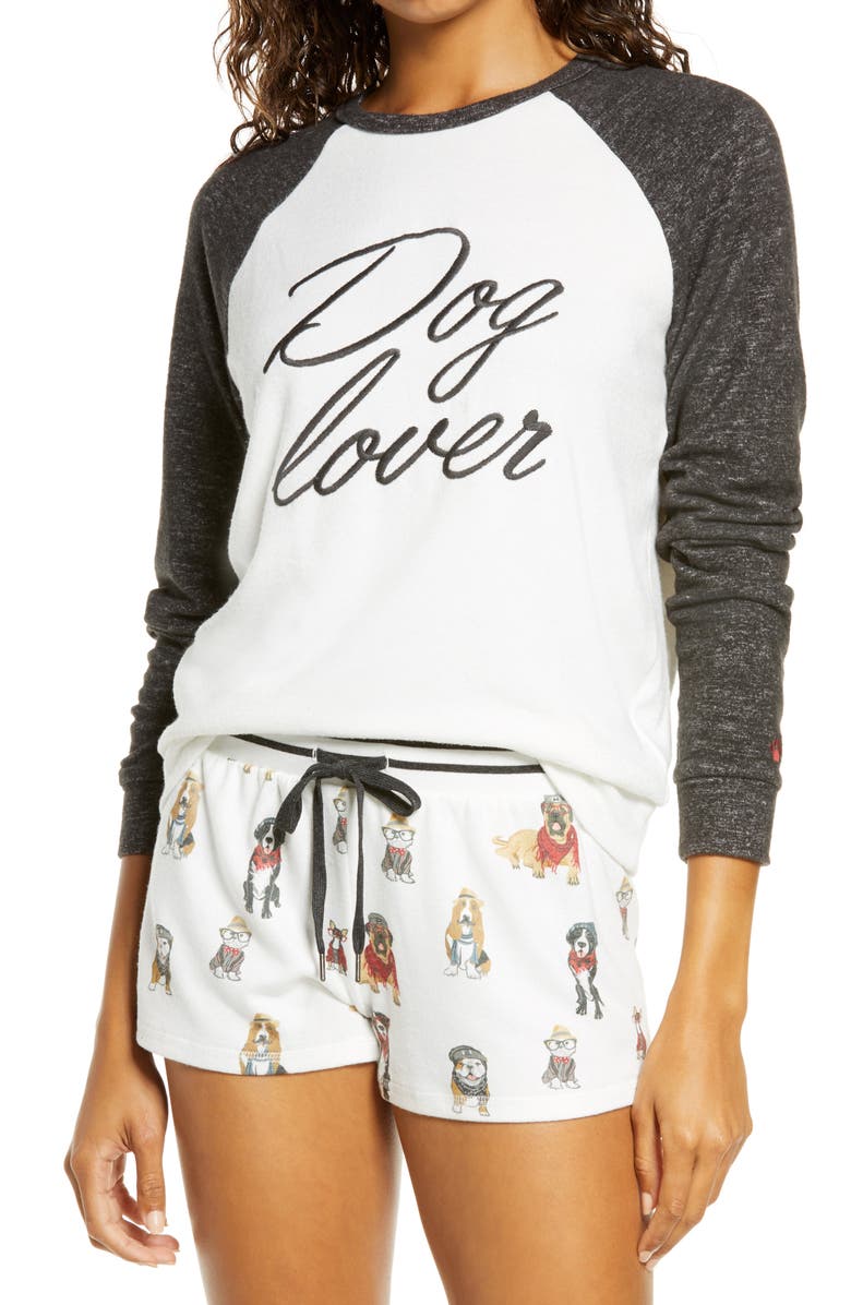 PJ Salvage Hip Hound Embroidered Pajama Top, Main, color,