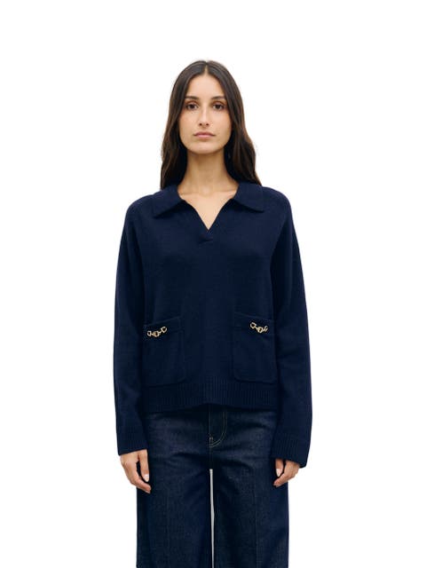 Reni Pocket Chain Detail Merino Pullover
