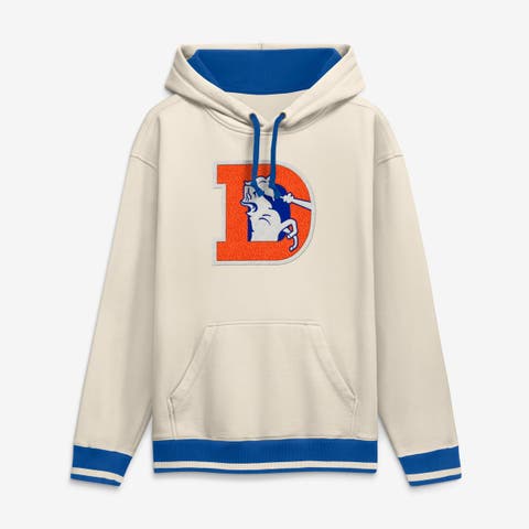 Men's Fanatics Cream Denver Broncos Chenille Heavyweight Fleece Hoodie