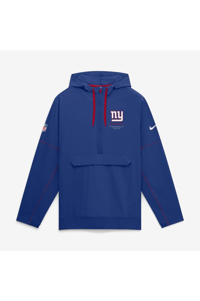 Men's Nike Royal New York Giants Sideline Logo Glory Anorak Half-Zip Hooded Jacket, Main, color, Royal
