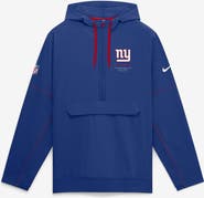 Nike Men's Nike Royal New York Giants Sideline Logo Glory Anorak Half-Zip Hooded Jacket