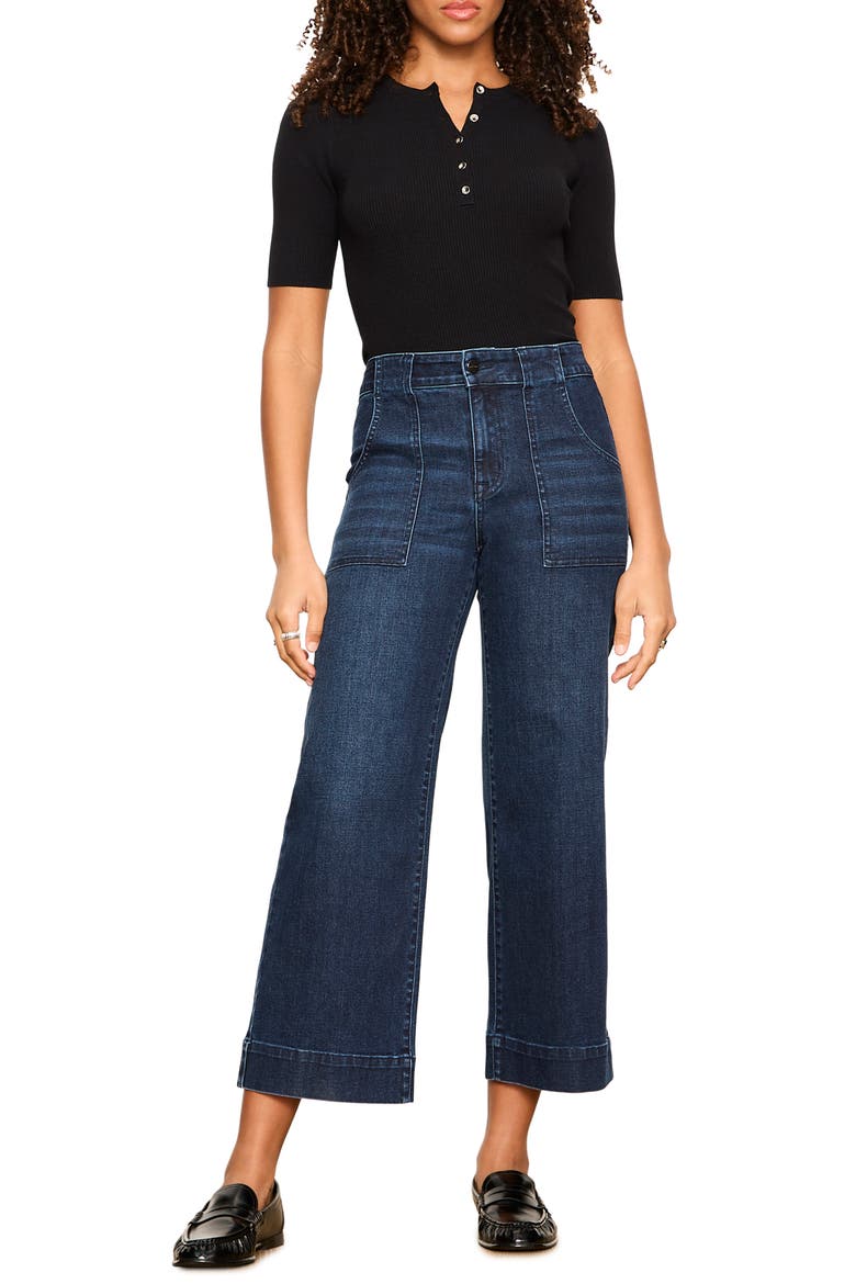 Insider Crop High Waist Cropped Straight Leg Jeans, Alternate, color, OVER THE MOON BLUE