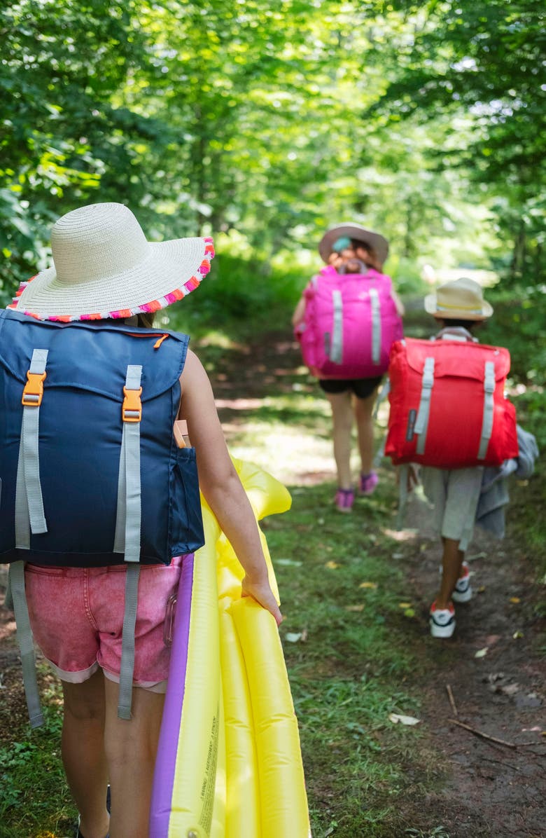 mimish Kids' Sleep-n-Pack Water Repellent Sleeping Bag Backpack, Alternate, color, Dark Navy/ Classic Green