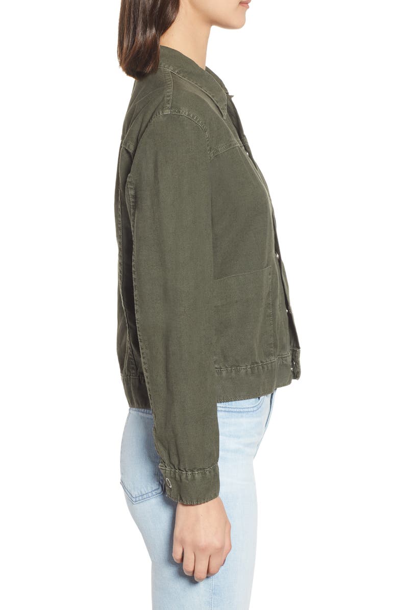 AG Eliette Linen & Cotton Crop Trucker Jacket, Alternate, color, 