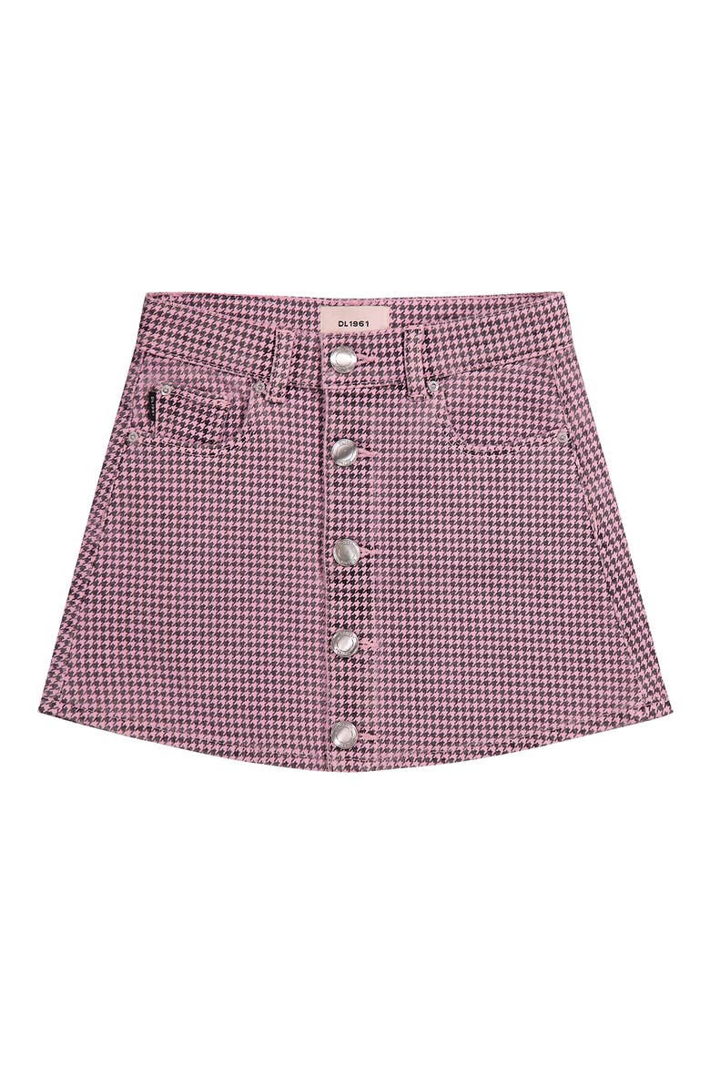 Kids' Jenny Houndstooth Miniskirt, Main, color, PINK HOUNDSTOOTH