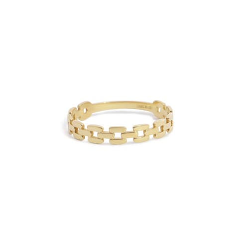 The Lovery Fine Jewelry Square Link Ring In Gold