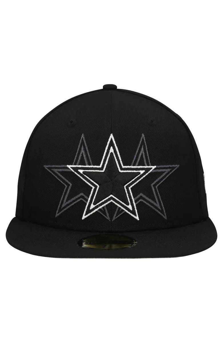 New Era Men's New Era Black Dallas Cowboys Tri-Hit 59FIFTY Fitted Hat, Alternate, color, Black