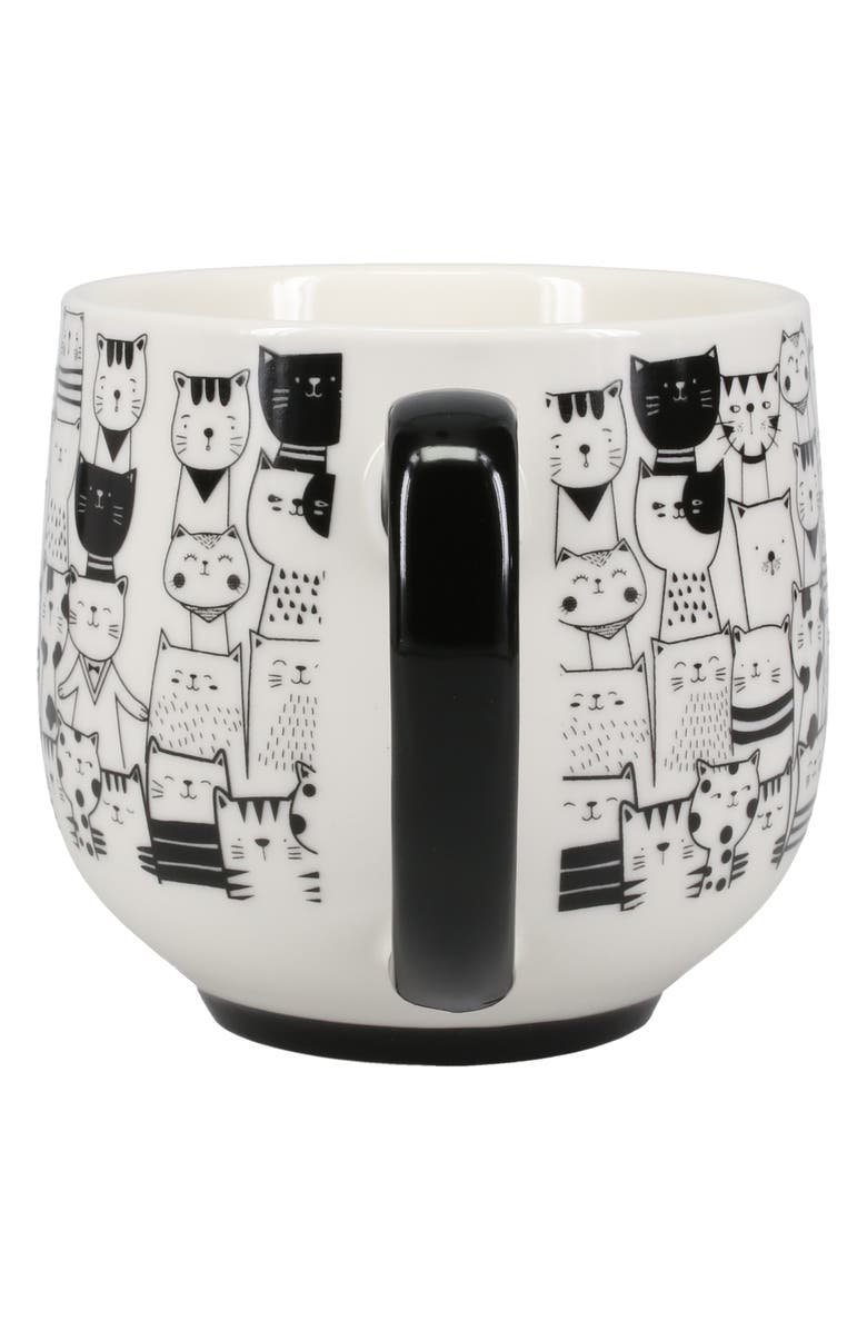 BIA Cordon Bleu Cat Café Set of 4 Porcelain Mugs, Alternate, color, Black/ White