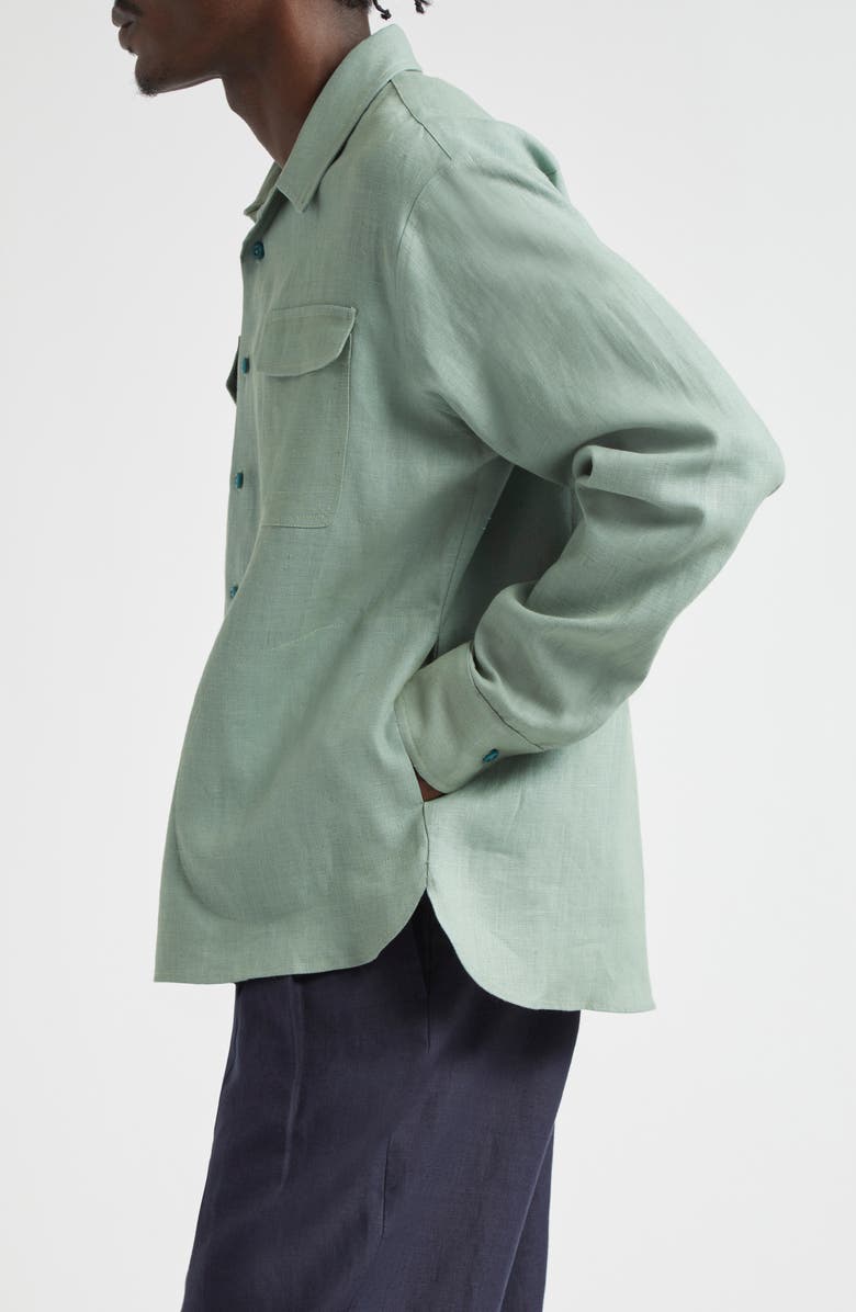 De Bonne Facture Two-Pocket Linen Overshirt, Alternate, color, 