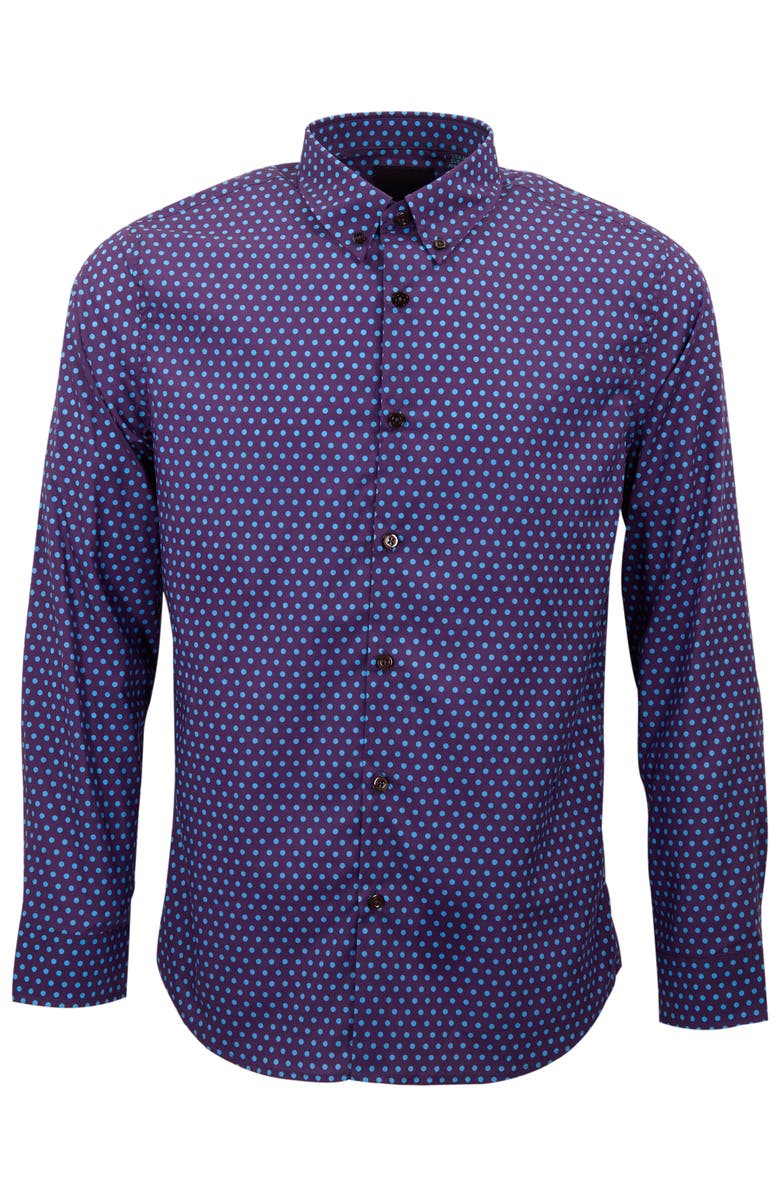Lords of Harlech Mitchell Button-Up Shirt, Alternate, color, Purple