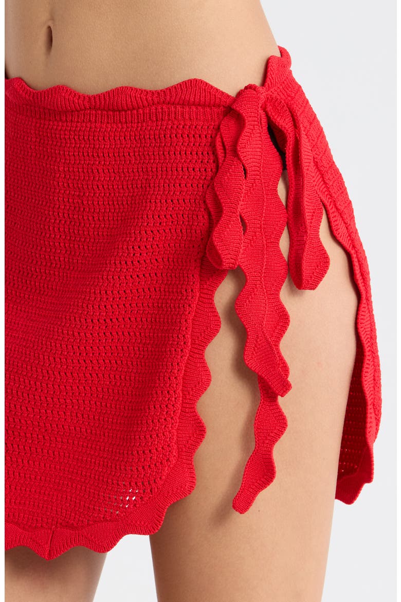 Scalloped Edge Knit Cover-Up Sarong, Alternate, color, SUNSET SIESTA
