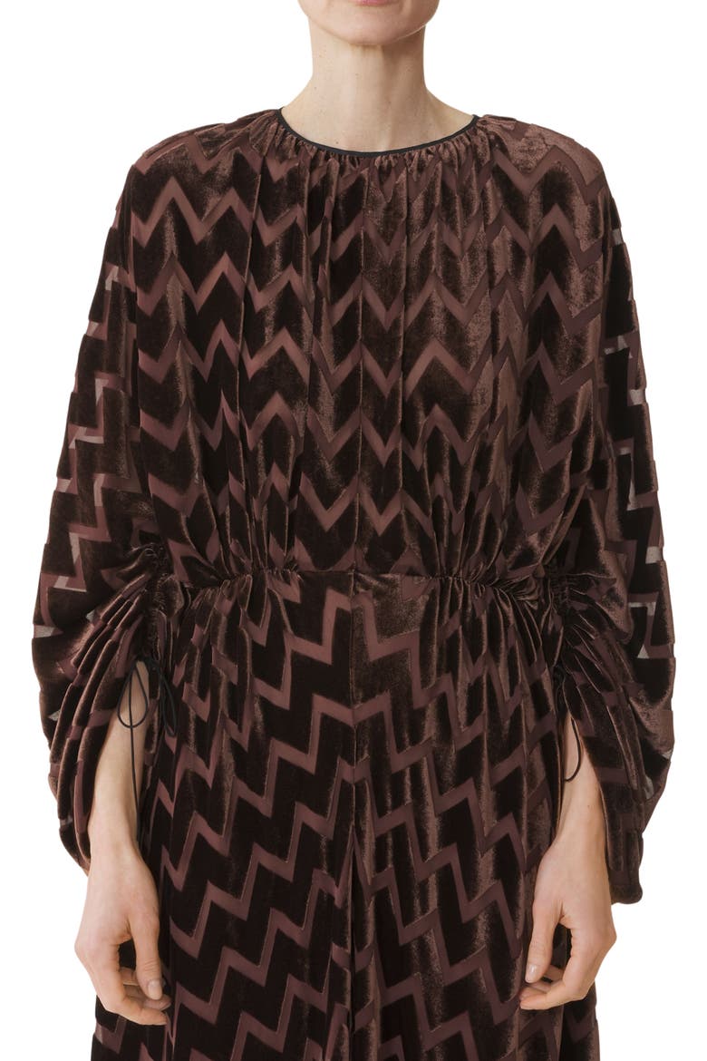 Devoré Velvet Dress, Alternate, color, Mocha