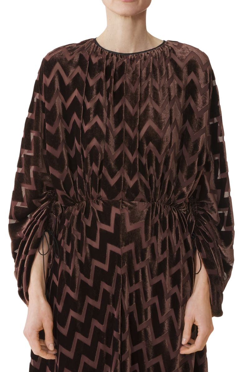 Lanvin Devoré Velvet Dress, Alternate, color, Mocha