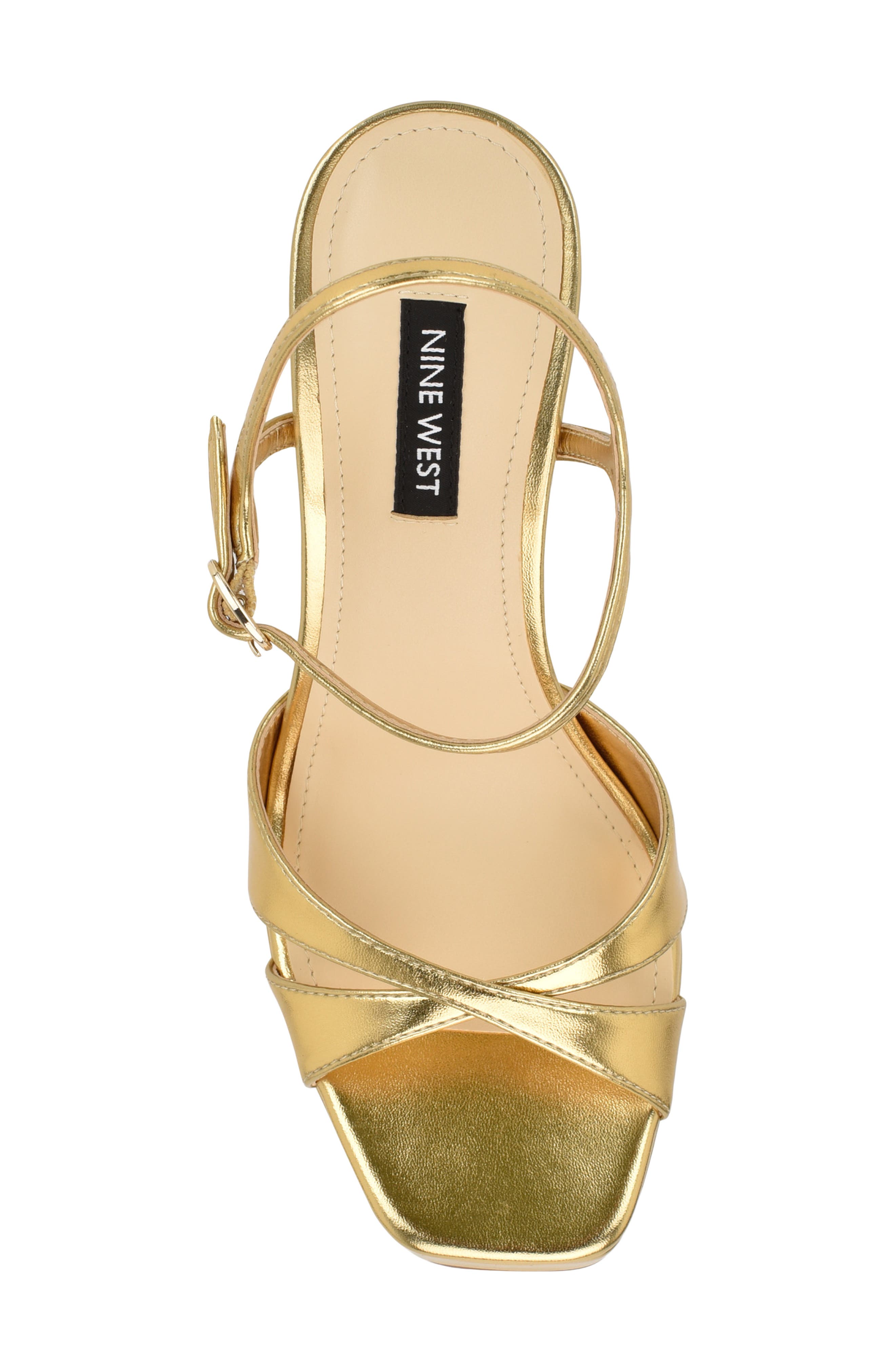 Nine West Tates Ankle Strap Platform Sandal, Alternate, color, Dark Gold