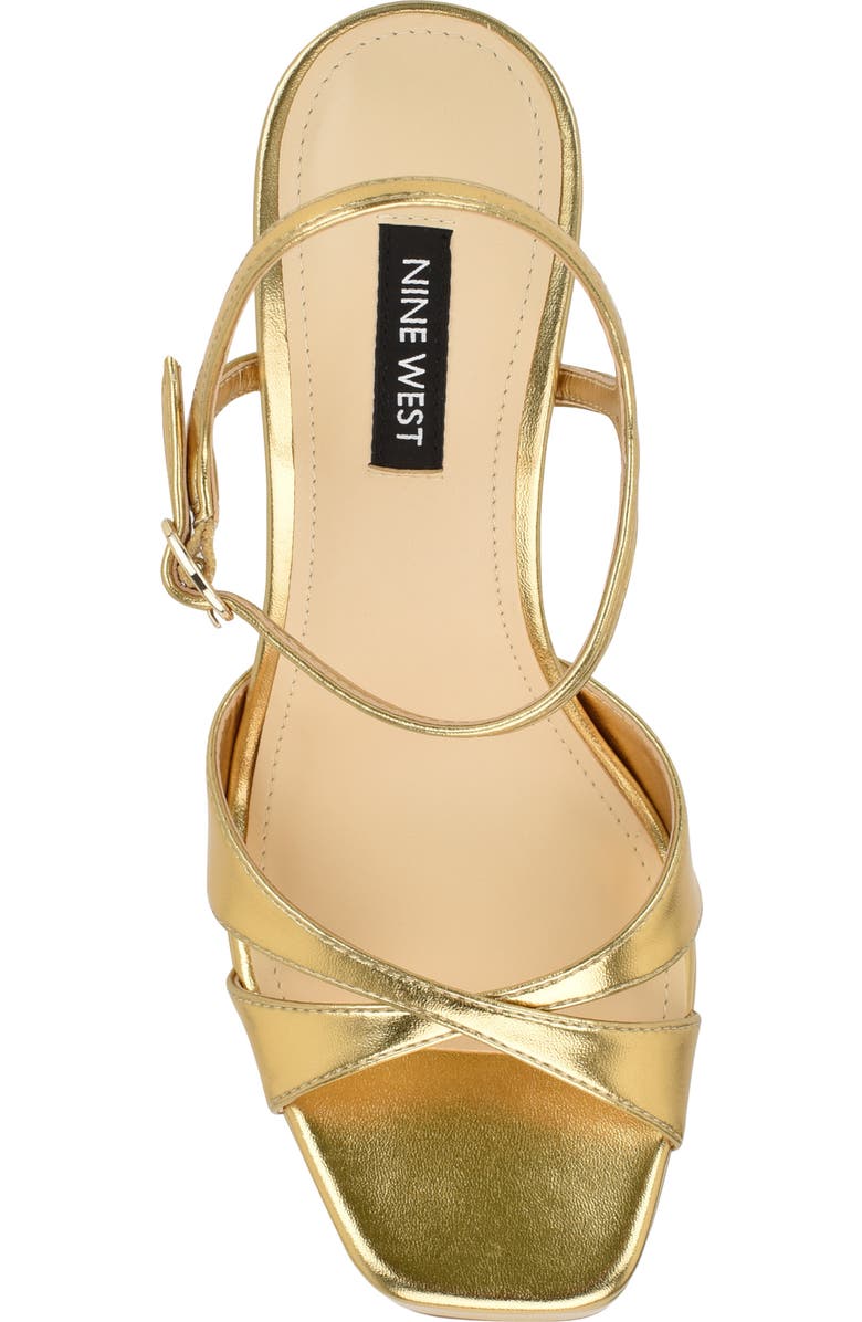 Nine West Tates Ankle Strap Platform Sandal, Alternate, color, Dark Gold