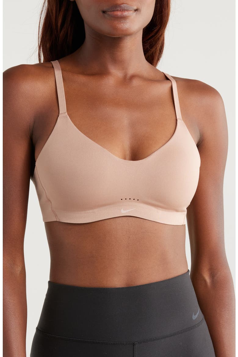 Alate Minimalist Dri-FIT Padded Sports Bra, Main, color, 283 DSRTDT/WHITE