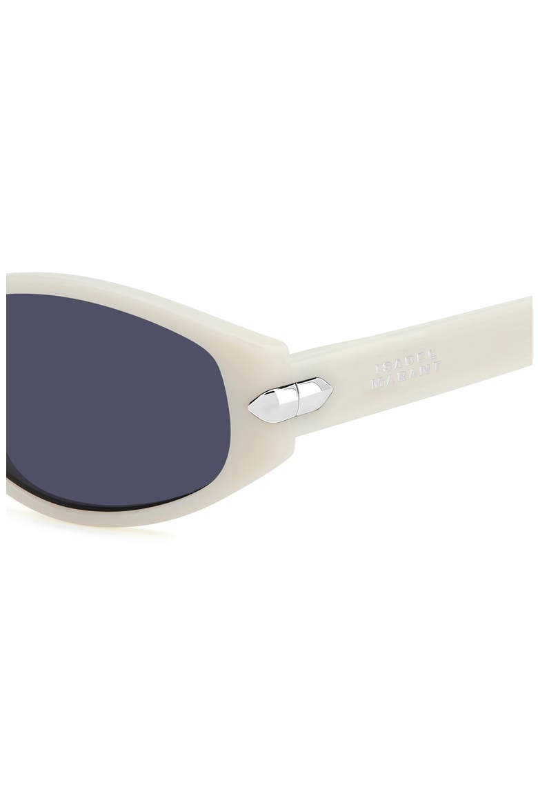58mm Oval Sunglasses, Alternate, color, IVORY/ BLUE
