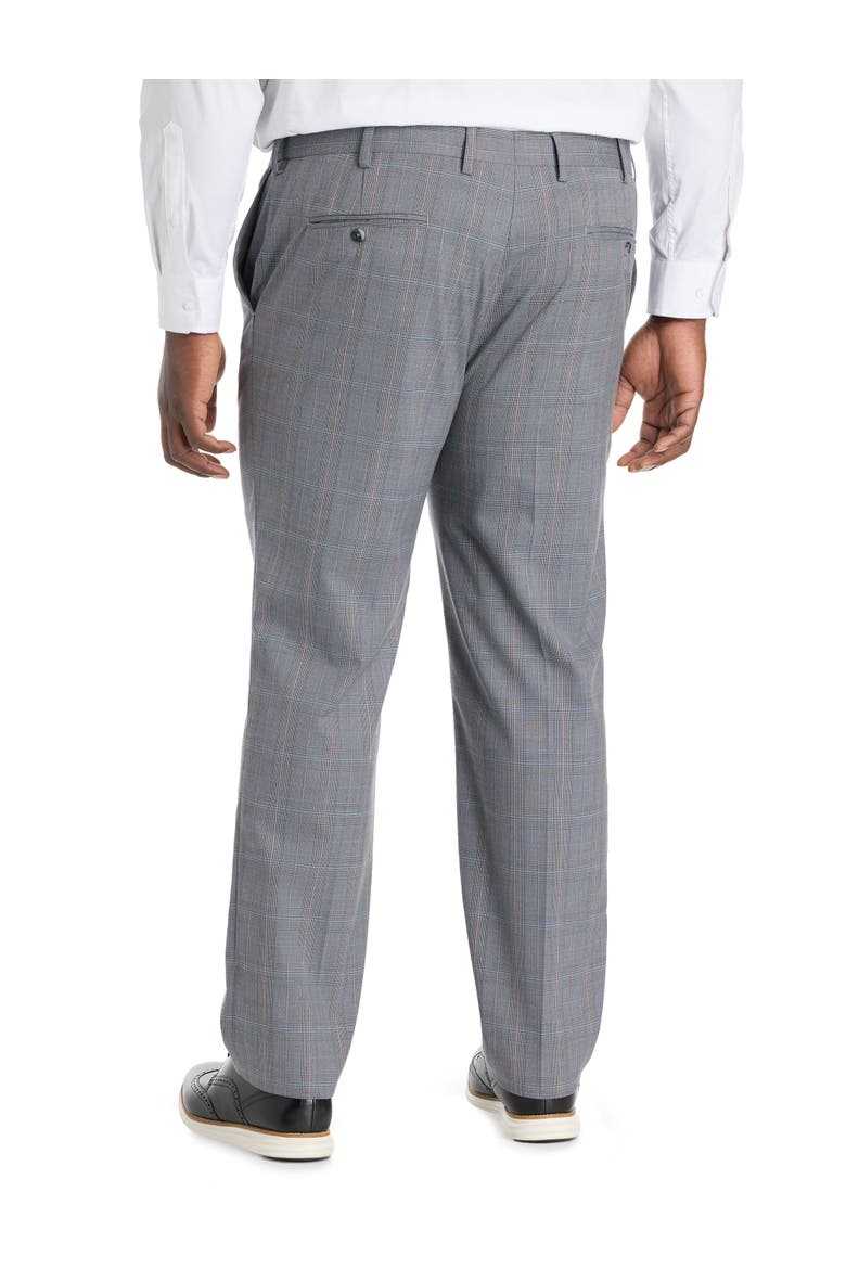 Big & Tall  Waist-Relaxer Plaid Dress Pants, Alternate, color, GREY