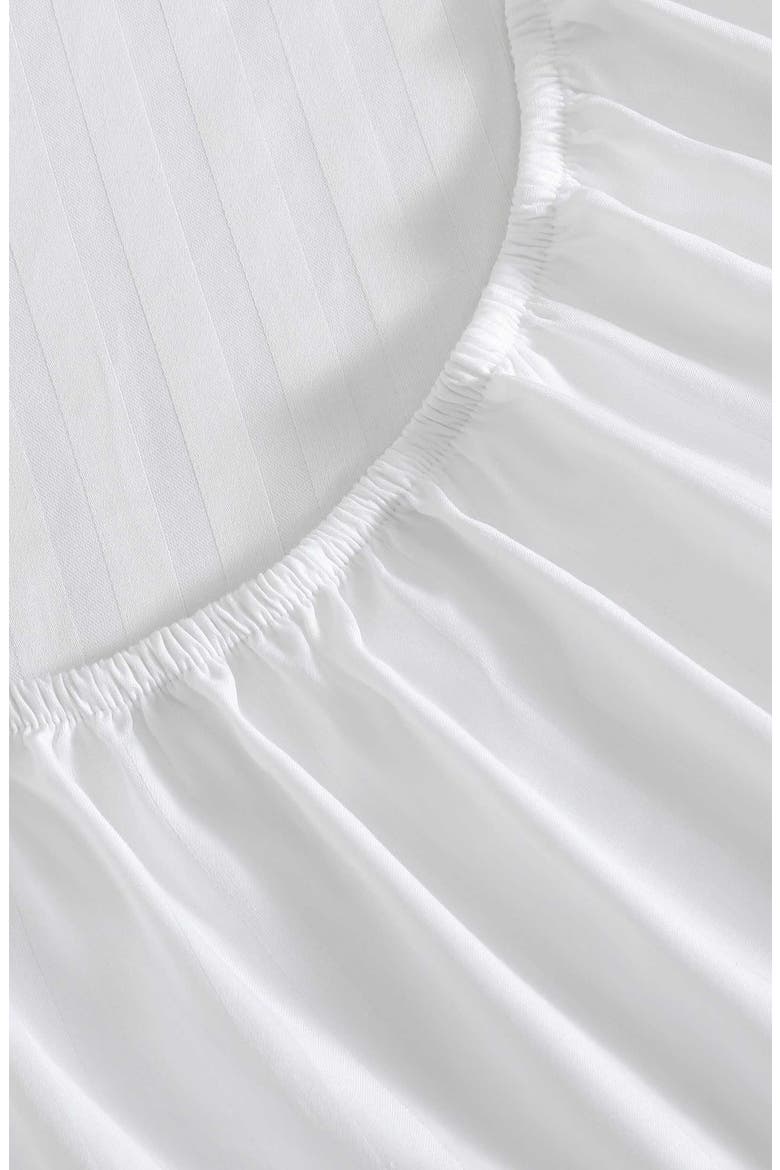 Dobby Stripe Sheet Set, Alternate, color, WHITE