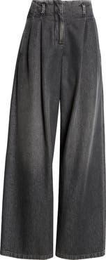Golden Goose Journey Pleated Wide Leg Jeans