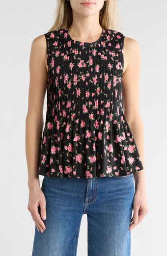 WAYF Pleated Printed Top
